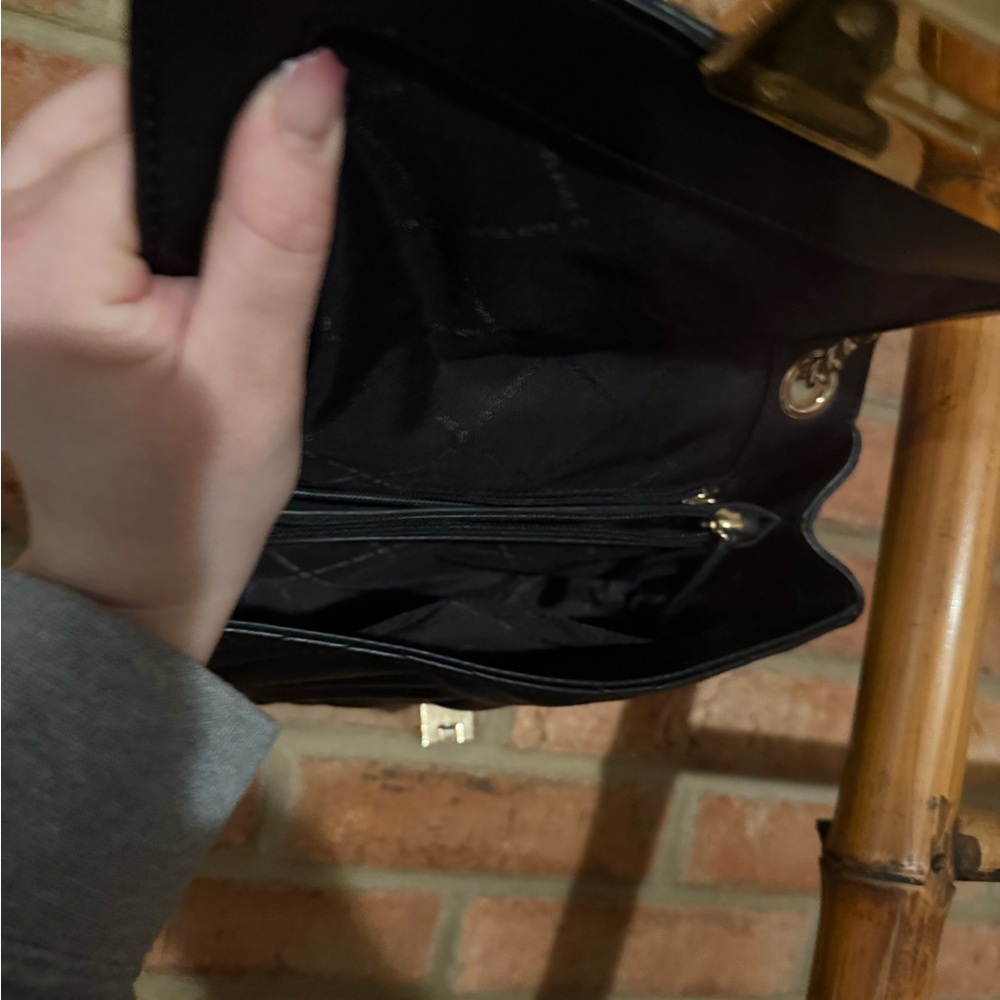 Michael Kors Black Quilted Shoulder Bag with Gold Accents - Picture 3 of 3